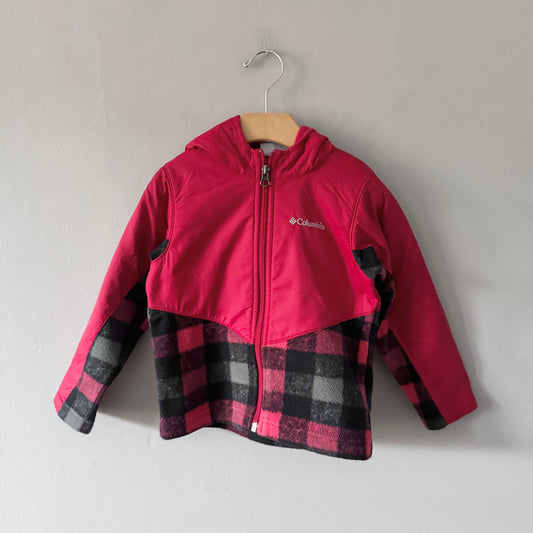 Columbia / Red fleece x nylon jacket / 4T
