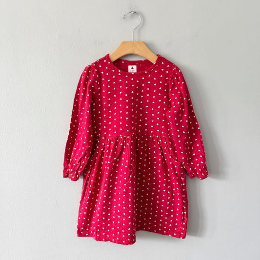 Gap / Red x hearts long sleeve dress / 5Y