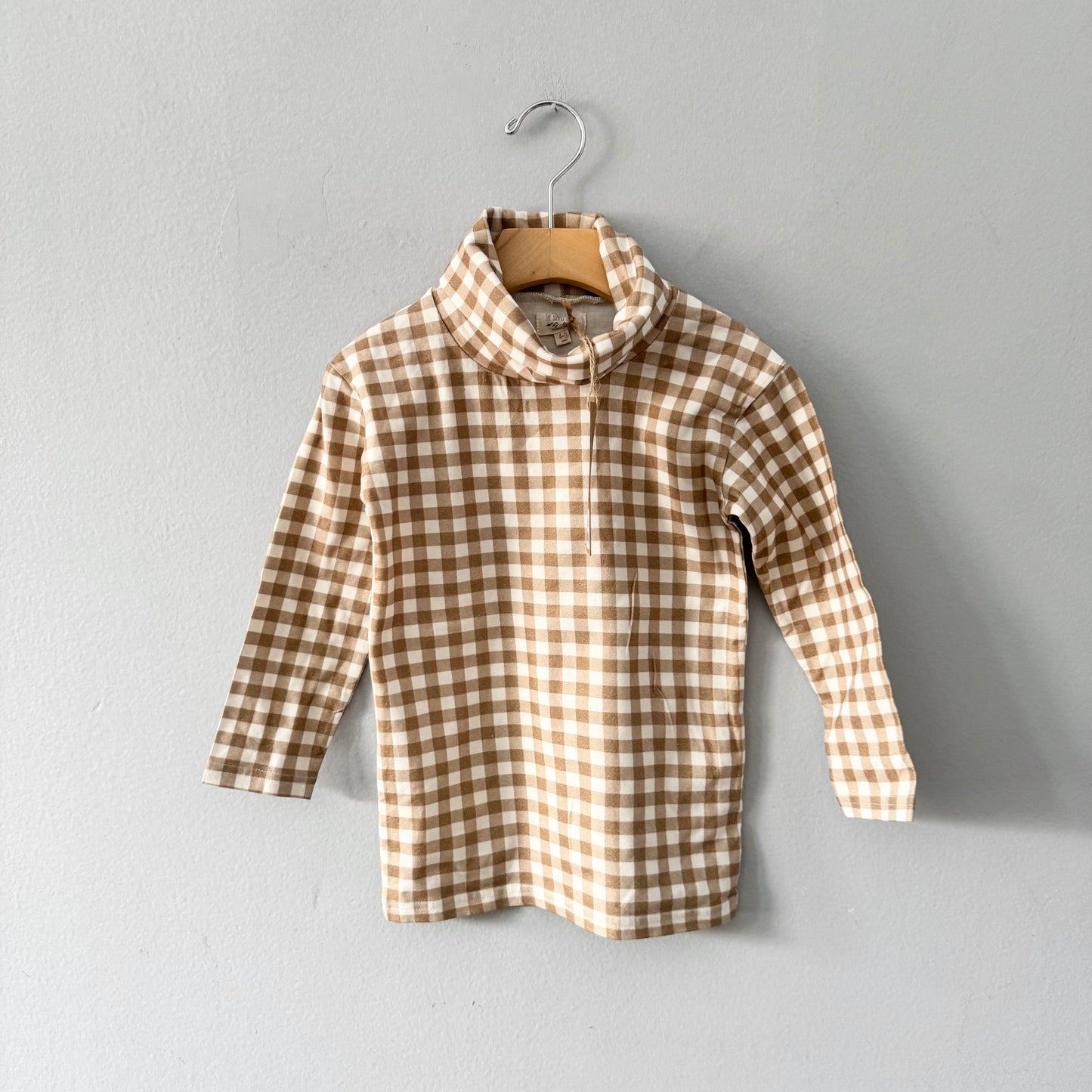 The Simple Folk / Top à col roulé à carreaux marron / 4-5 ans - Neuf avec étiquette