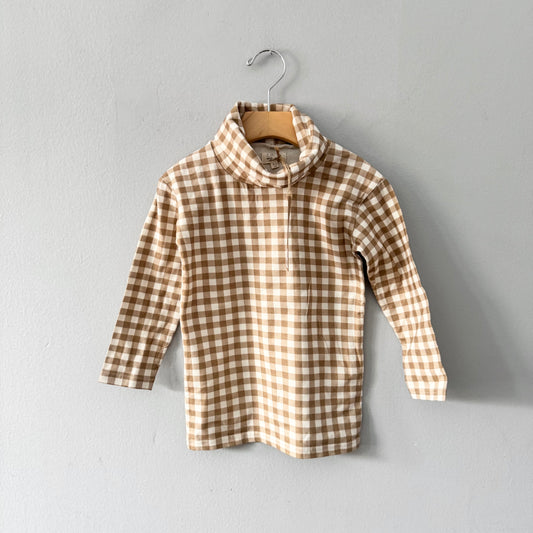 The Simple Folk / Top à col roulé à carreaux marron / 4-5 ans - Neuf avec étiquette