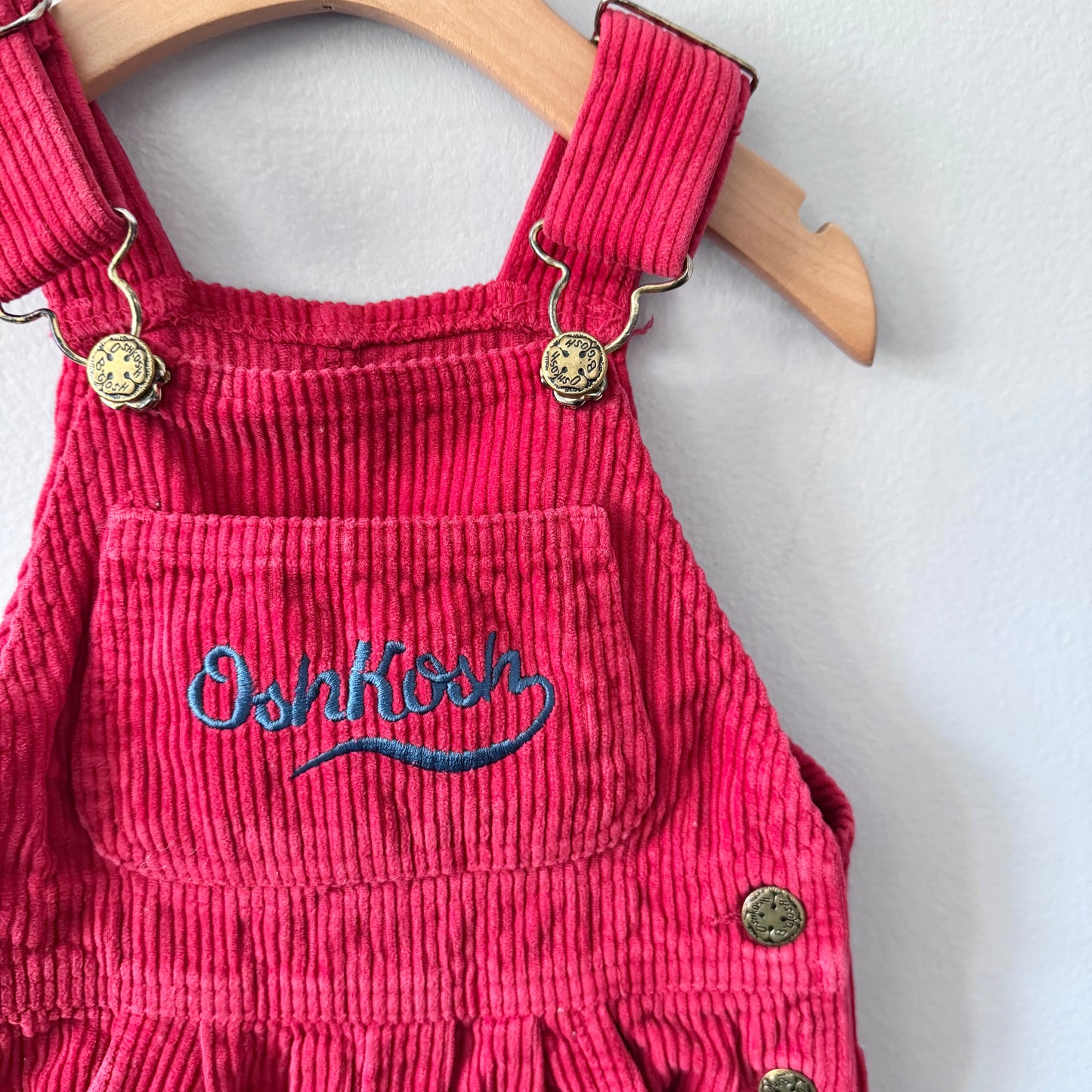 Vintage / Oshkosh red corduroy overalls / 12M