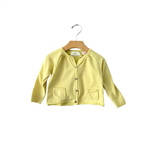 Zara / Light yellow cotton cardigan / 12-18M