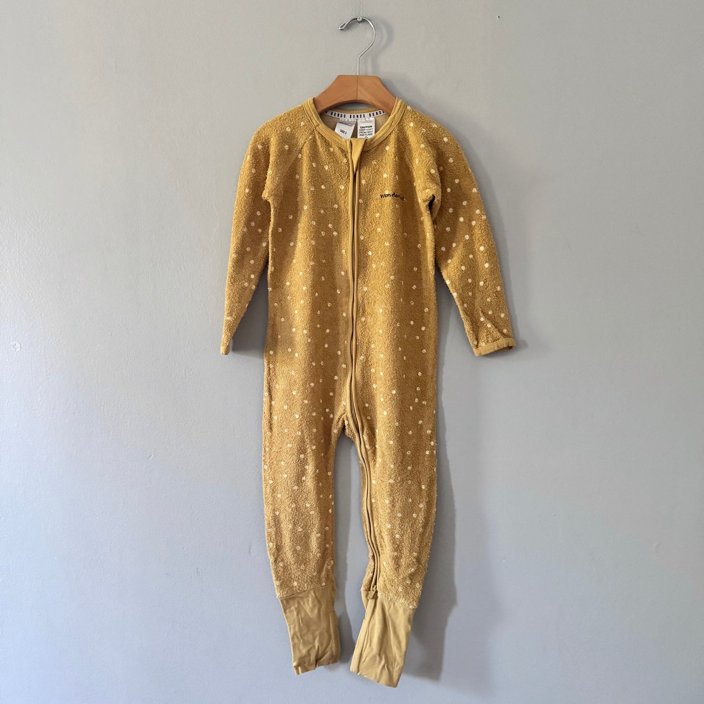 Bonds / Mustard pile dots romper / 3Y