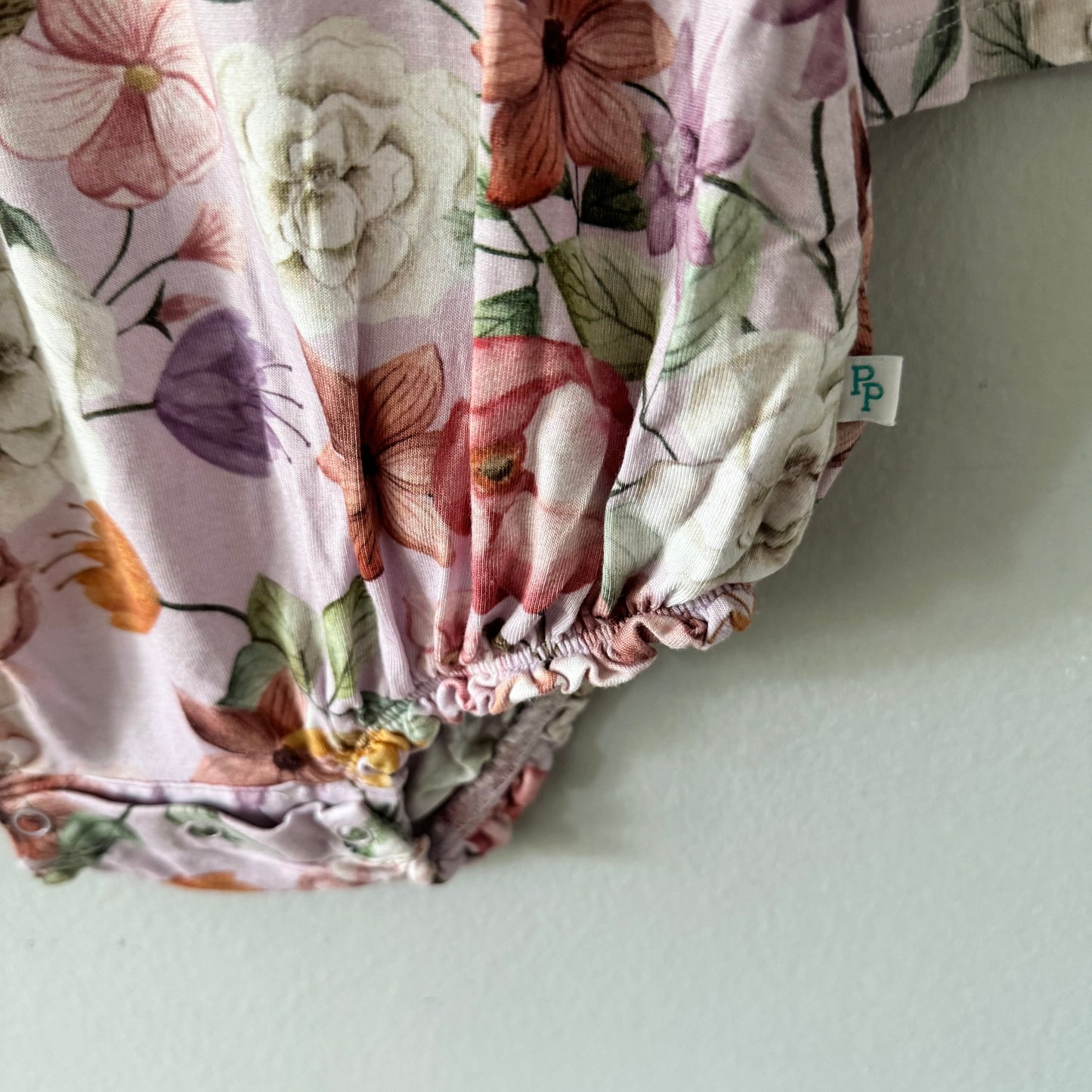 Posh Peanut / Floral long sleeve romper / 2T