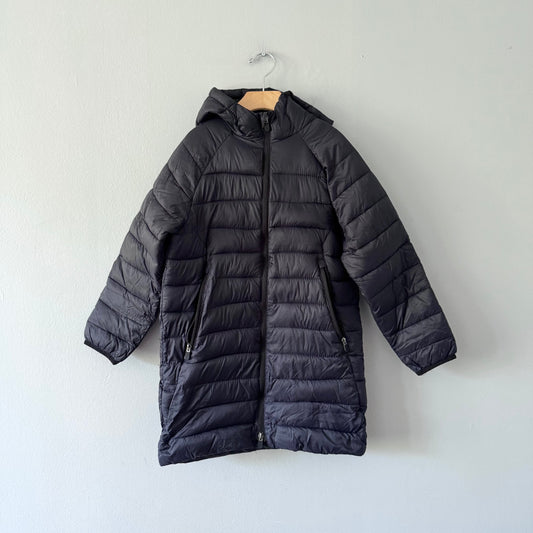 Zara / Black long light puffer jacket / 8Y