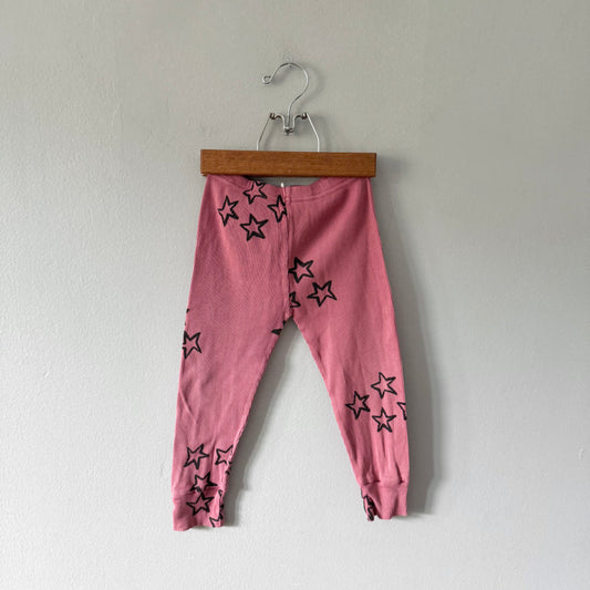 Summer and Storm / Ribbed leggings - red x stars / 2-3Y