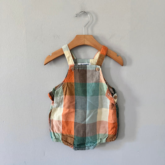 Old Navy / Green orange bubble romper / 12-18M