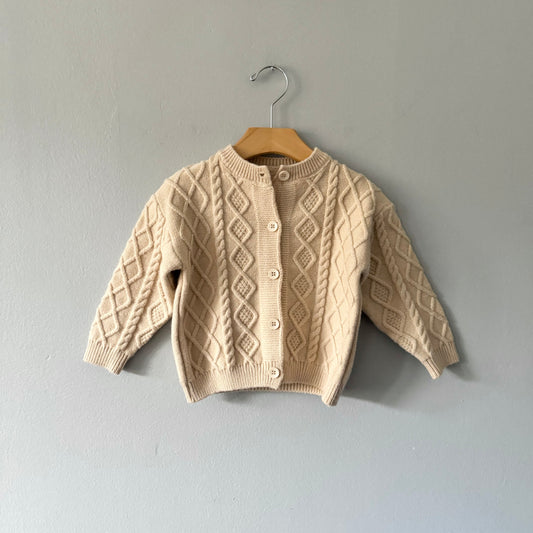 No brand / Light beige cardigan / 12-24M