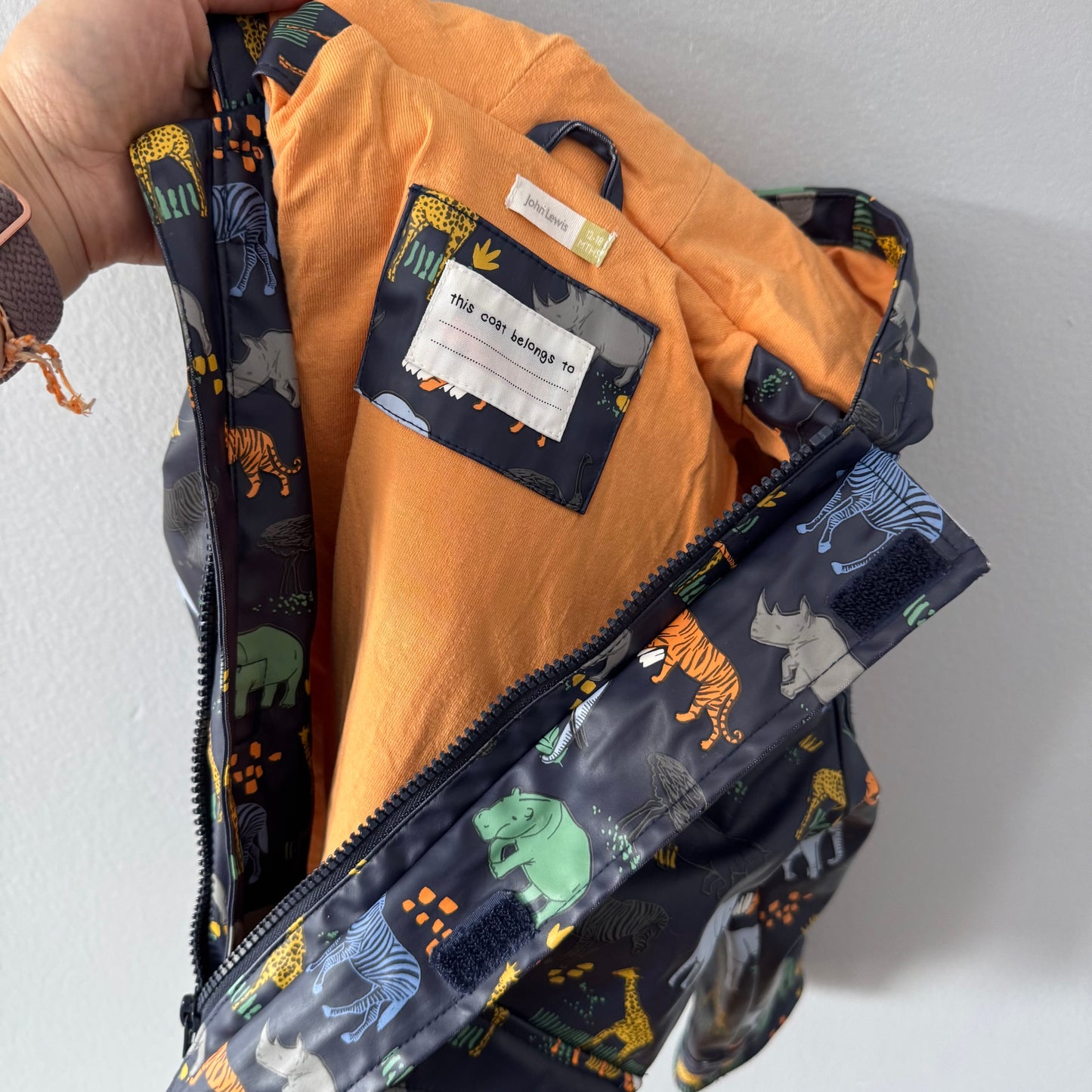 John Lewis / Animals rain jacket / 12-18M