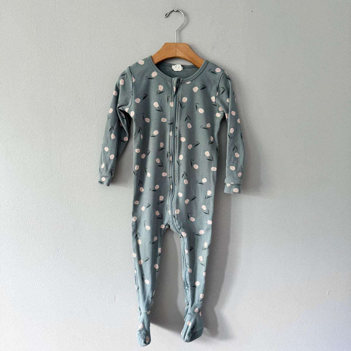 Firsts by Petit lem / Smokey green x tulip romper / 24M