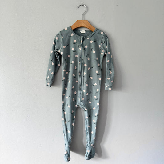 Firsts by Petit lem / Smokey green x tulip romper / 24M