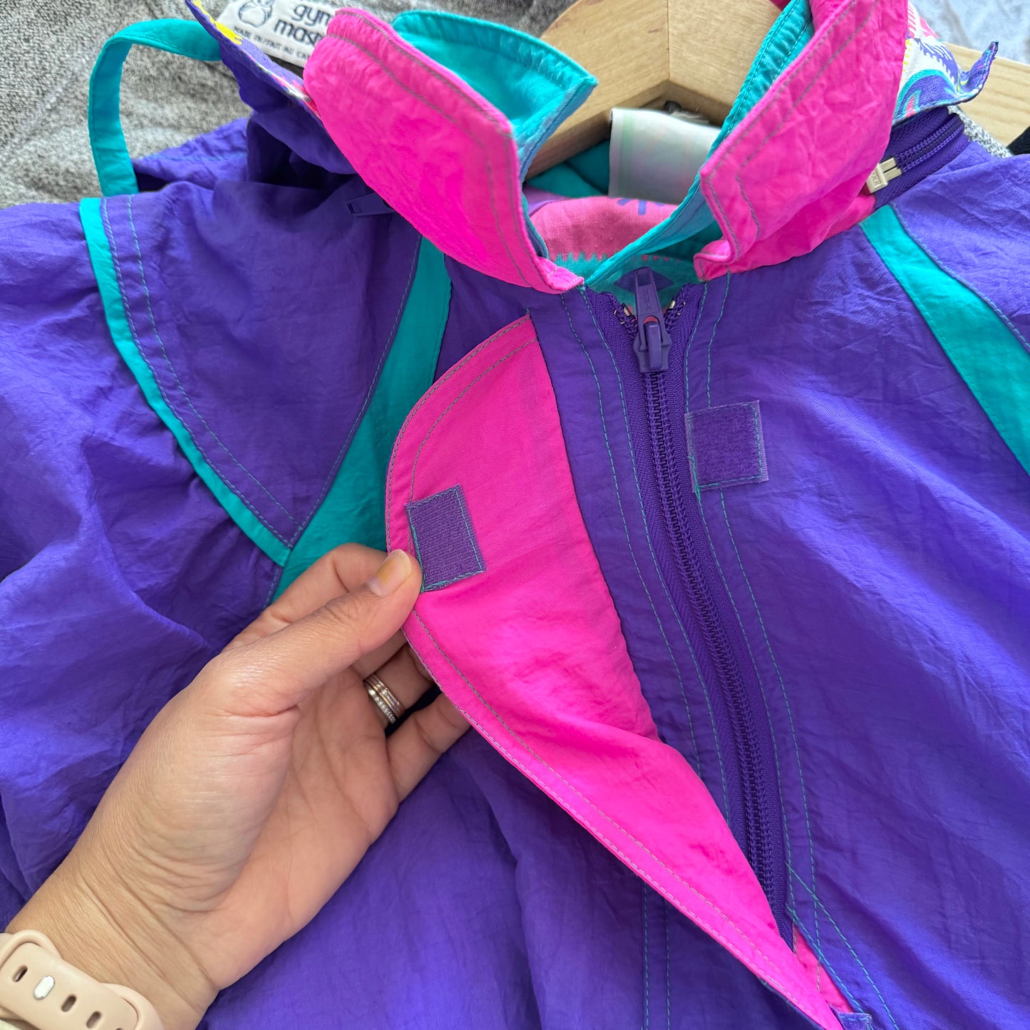 Vintage SOS / Purple zip up nylon jacket / 8(Fits 11-12Y)