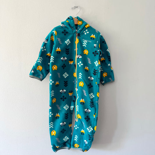 Columbia / Green x animal fleece bunting suit / 18-24M