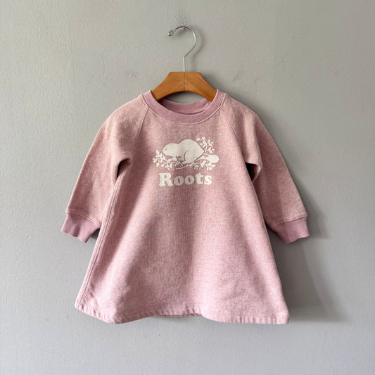 Roots / Pink sparkle crew dress / 18-24M