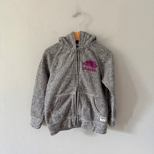 Roots / Salt and pepper zip up hoodie / 4T