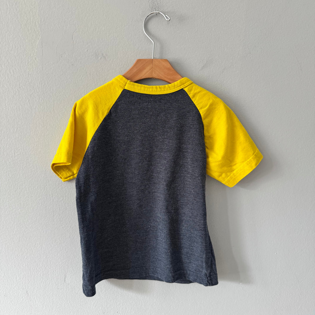 Baseballism / Yellow x dark grey T-shirt / 4T