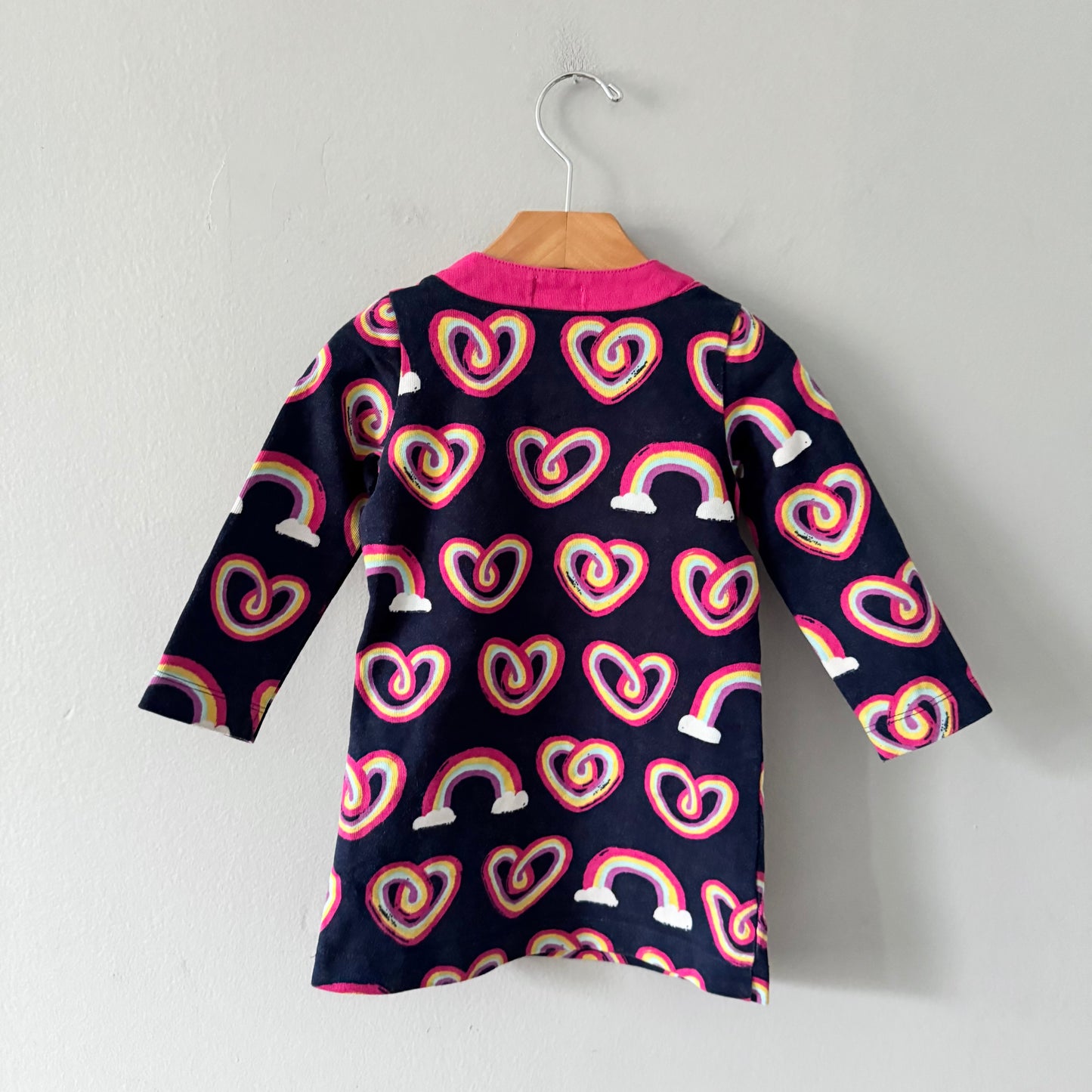 Hatley / Navy x rainbow heart dress / 2Y