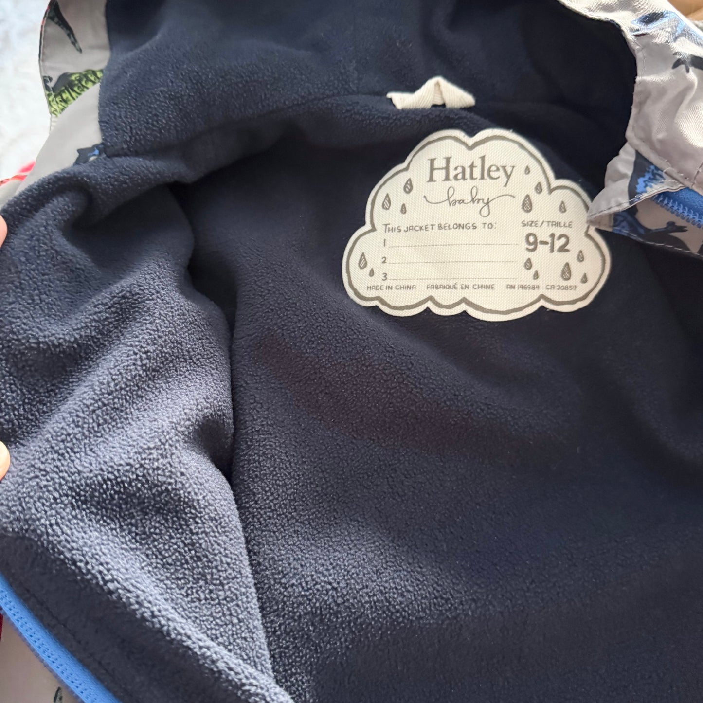 Hatley / Grey x dinosaur fleece lined suit / 9-12M