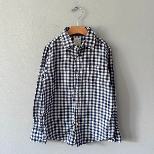 Crewcuts / White blue gingham flannel shirt / 8Y