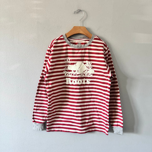 Roots / Red stripe long sleeve top / 9-10Y