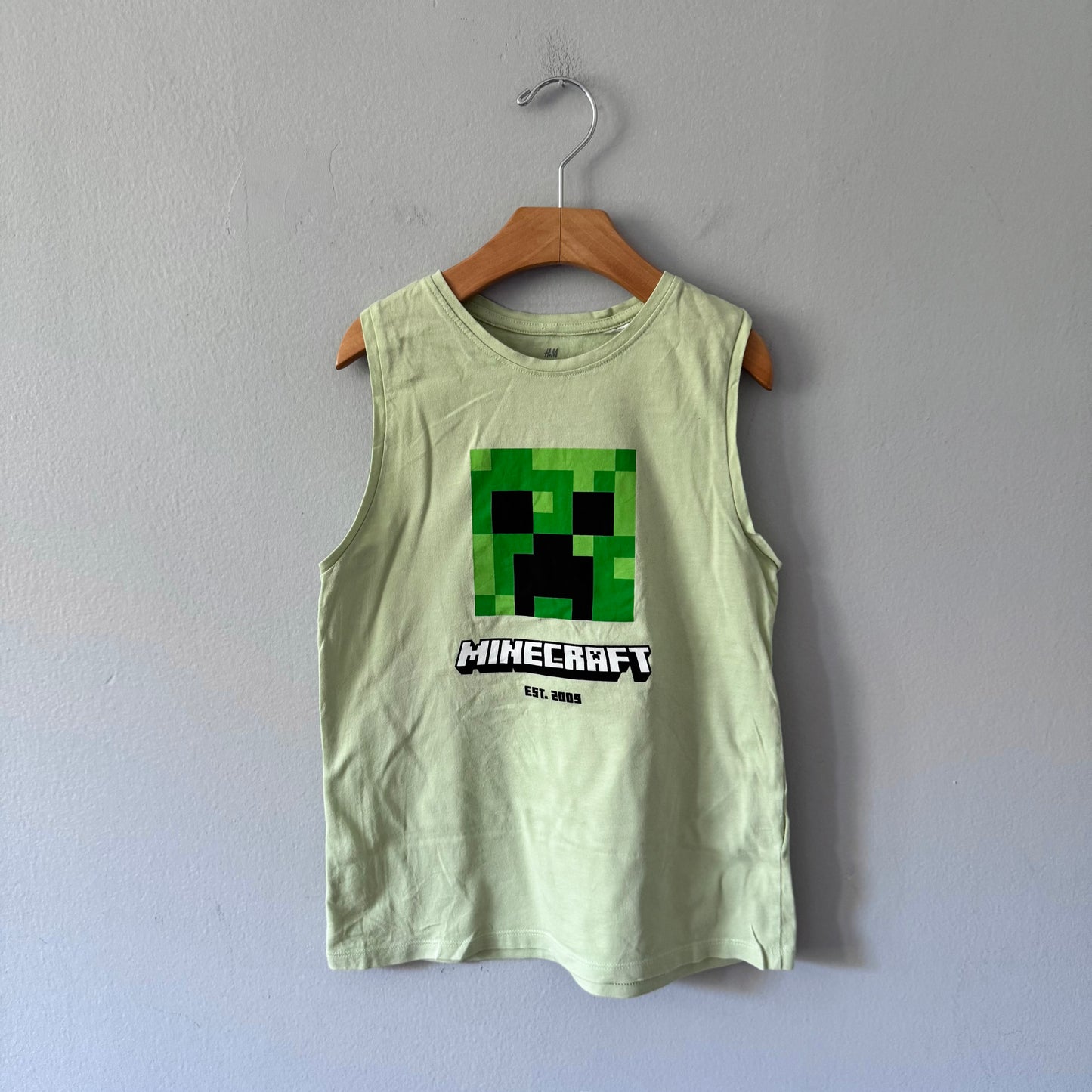 H&M x Minecraft / Light green tank / 6-7Y