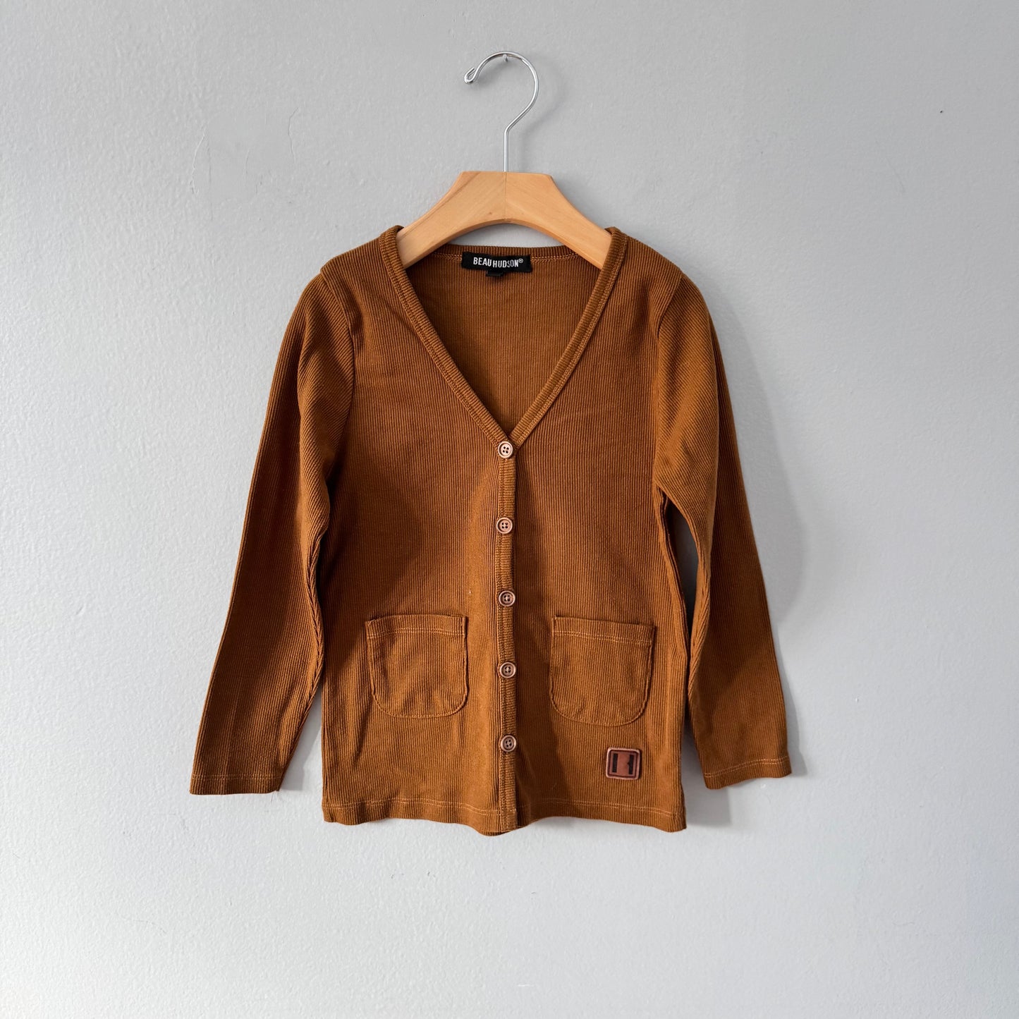 Beau Hudson	/ Ribbed cardigan - Dark mustard / 6Y