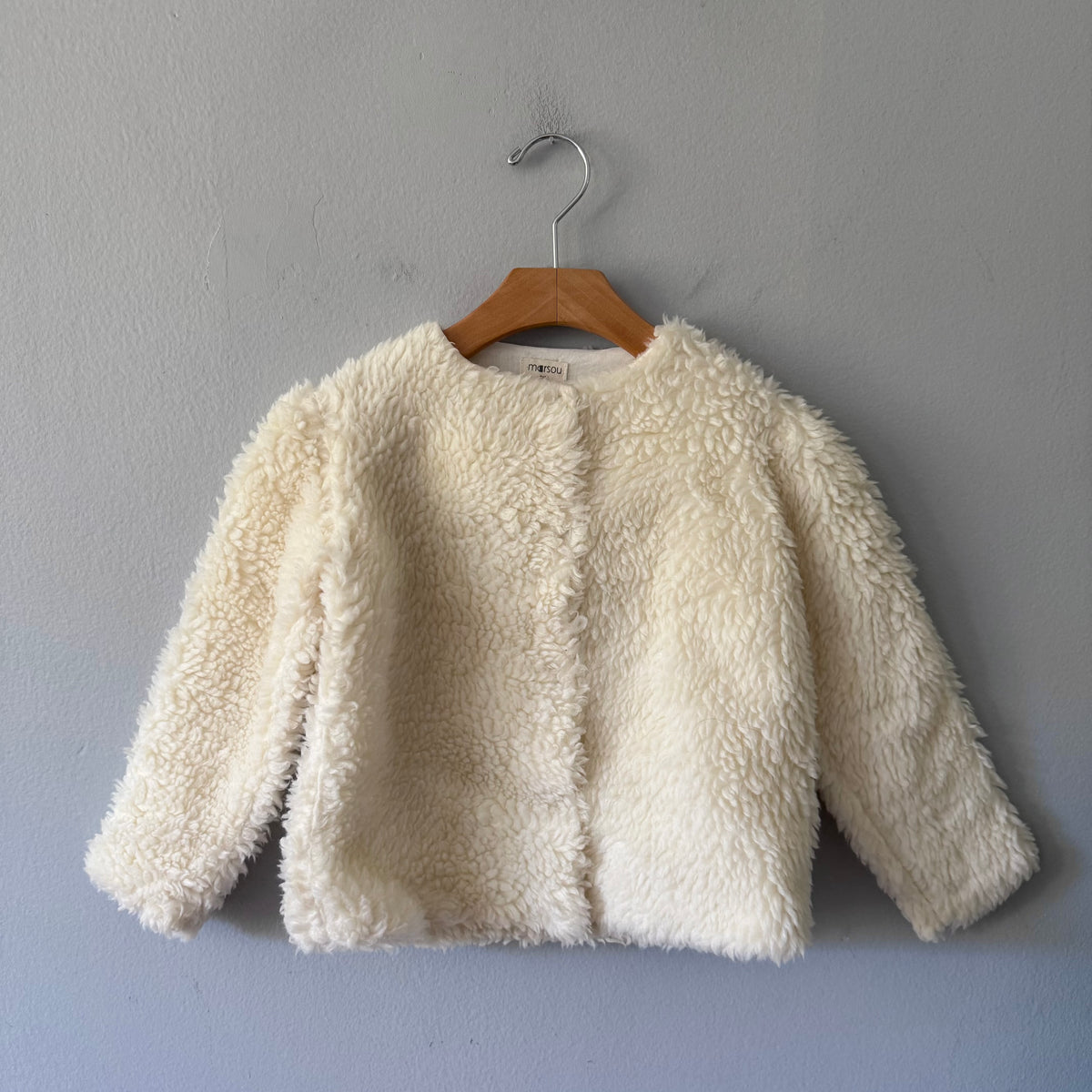 Marsou Paris / White sherpa jacket / 4Y