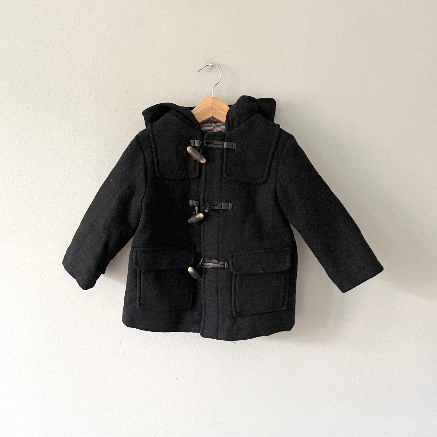 Zara / Navy wool mix duffle coat / 18-24M