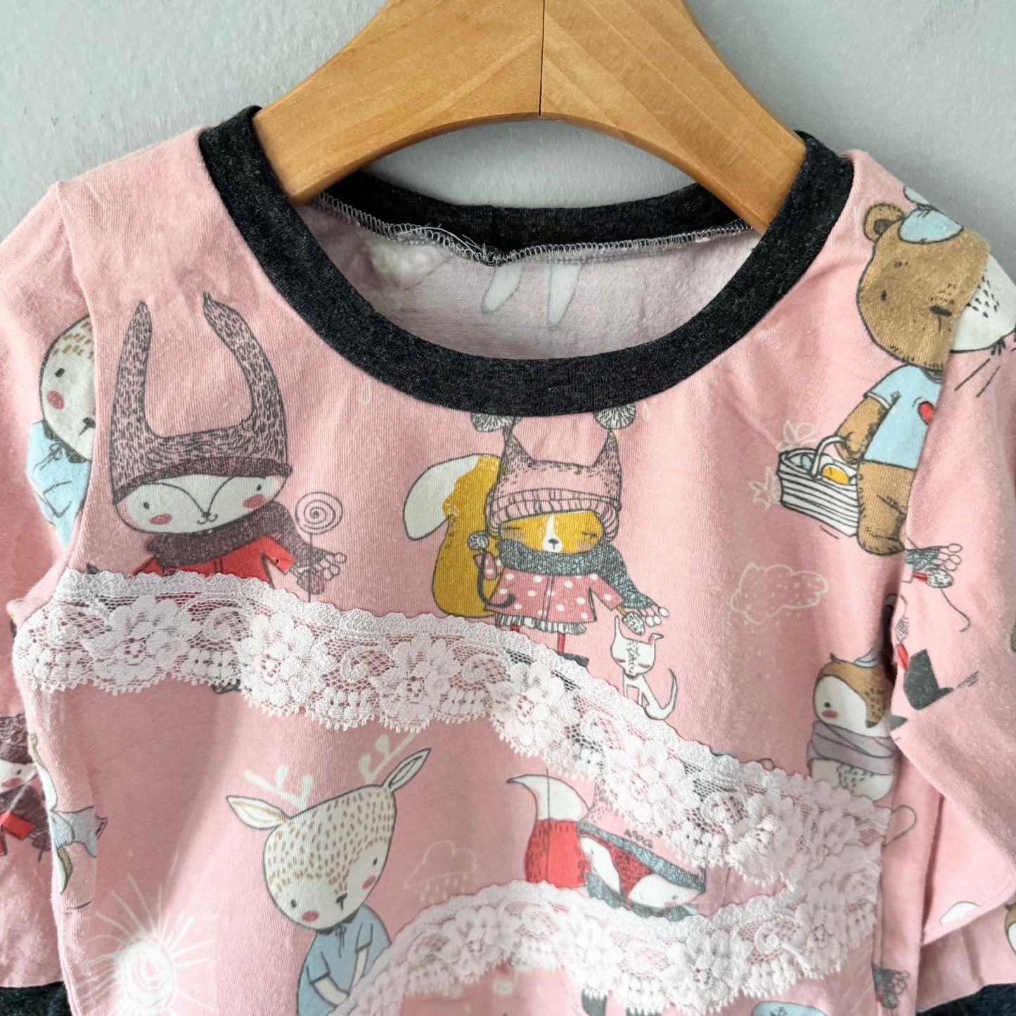Fait main / Robe rose et imprimé animal / 2-3T