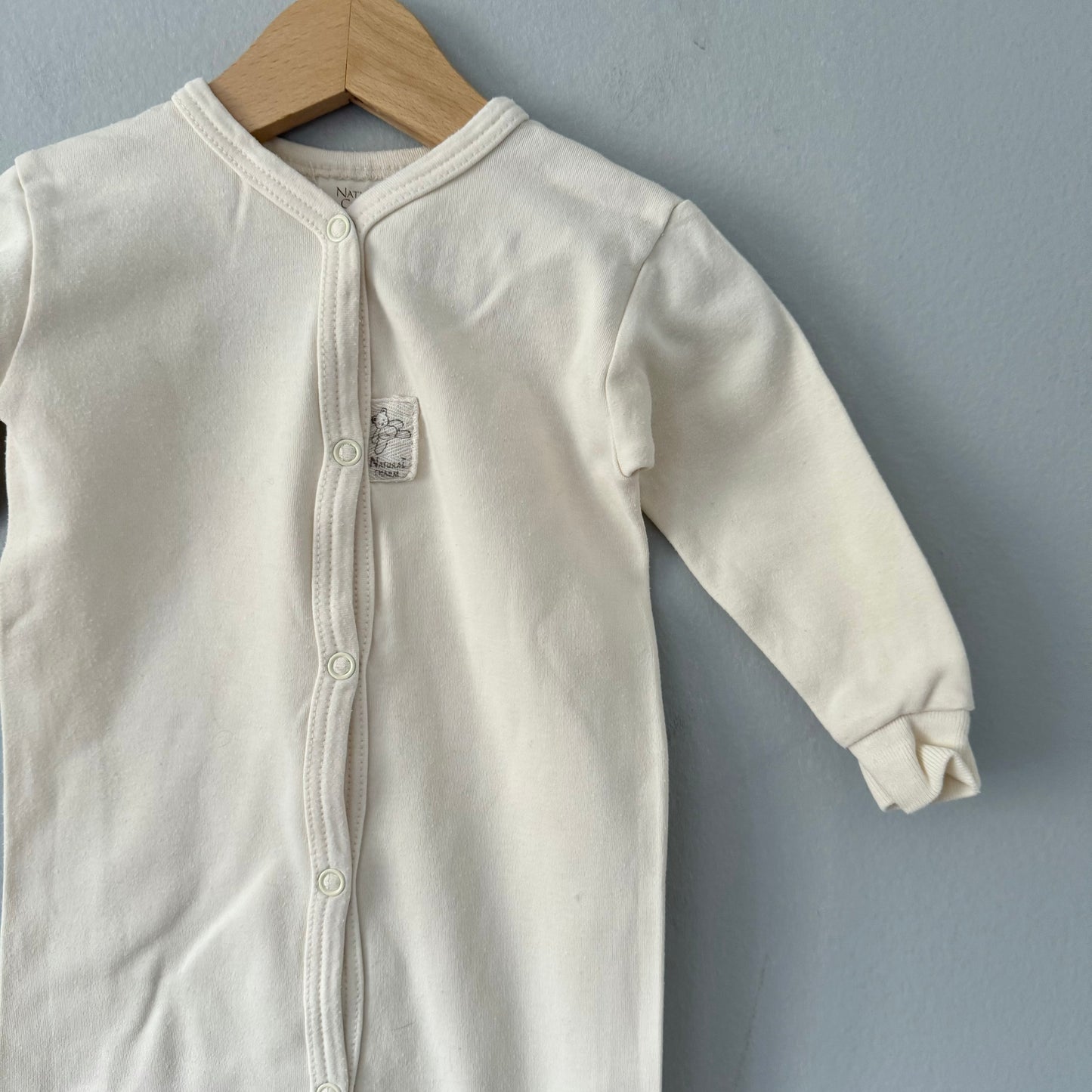 Natural Charm / White cotton romper - Made in Canada / 12M