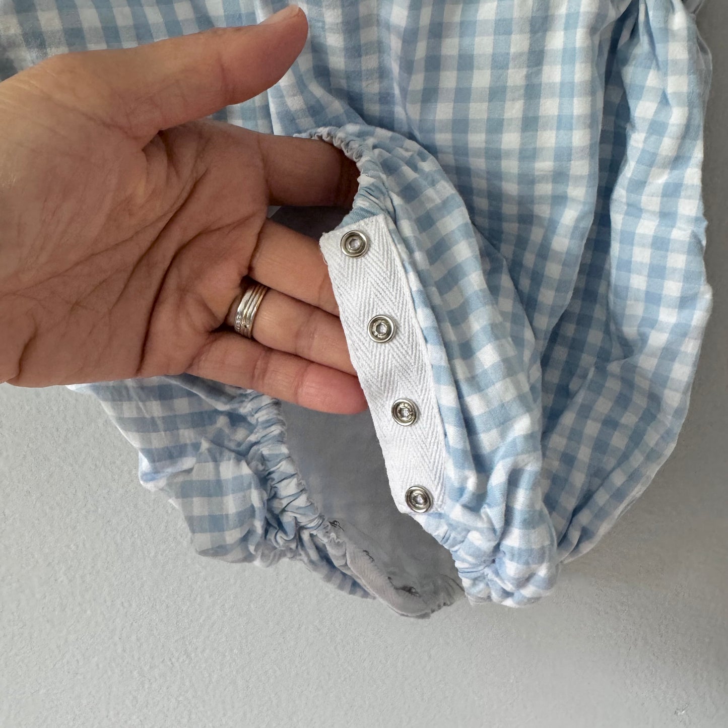 Vintage Anvy Kids / Gingham checked tank romper / 3M