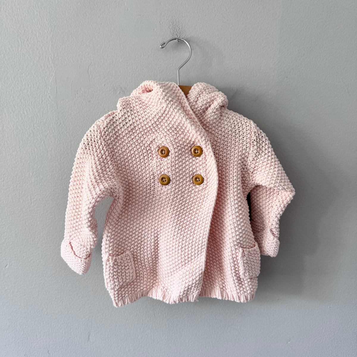Beba bean / Light pink knit jacket / 6-12M