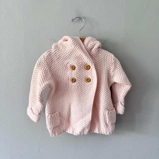 Beba bean / Light pink knit jacket / 6-12M