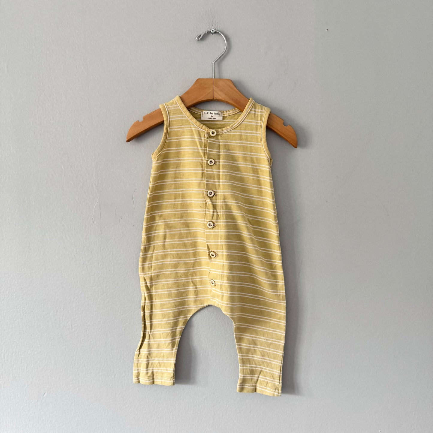 1+ in the family / Combi-short débardeur à rayures jaunes / 6M