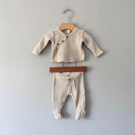 Snug / Beige white waffle set / 0-3M