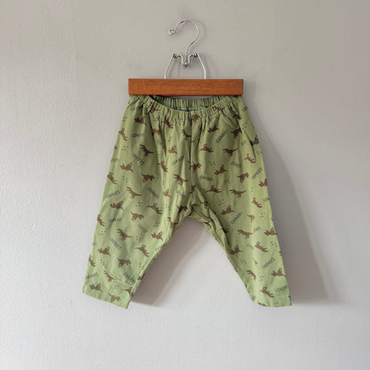 Uniqlo / Green dinosaur capri leggings / 3-4Y