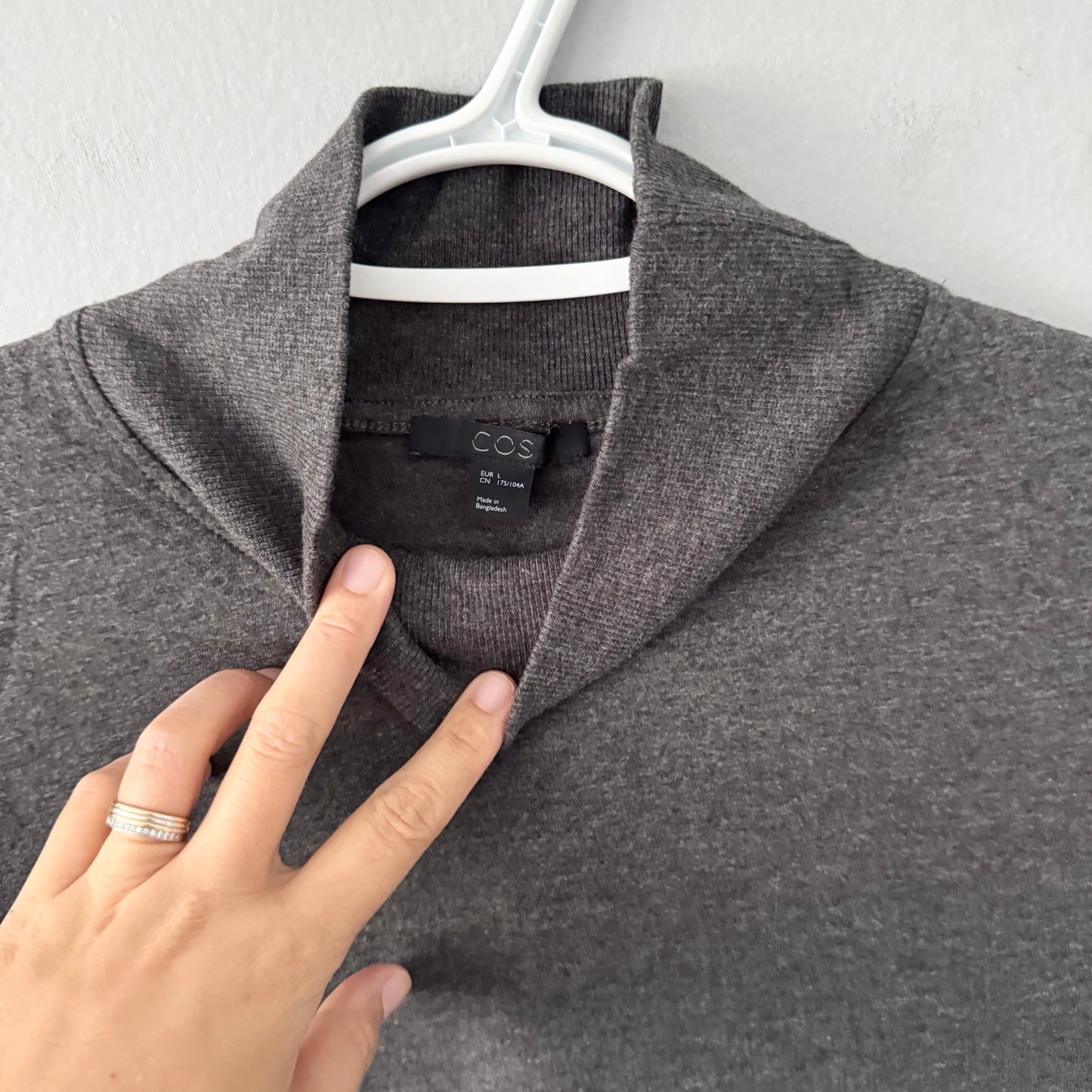 COS / Dark grey turtle neck cotton dress / Women L