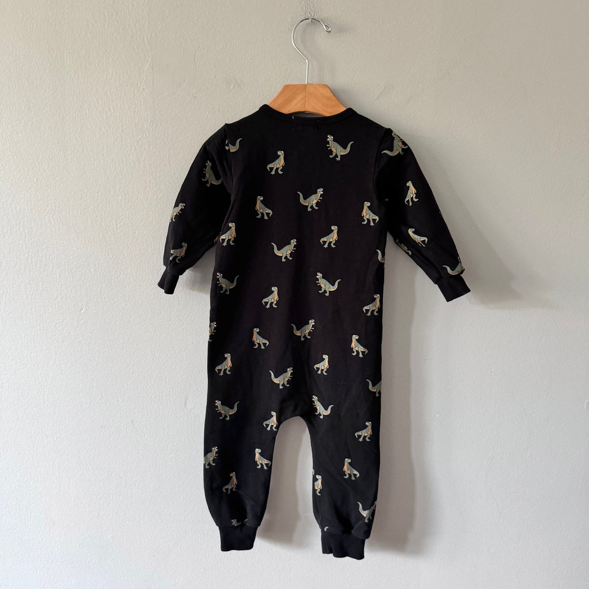 Miles the label / Black x Dinosaur crew romper / 18M