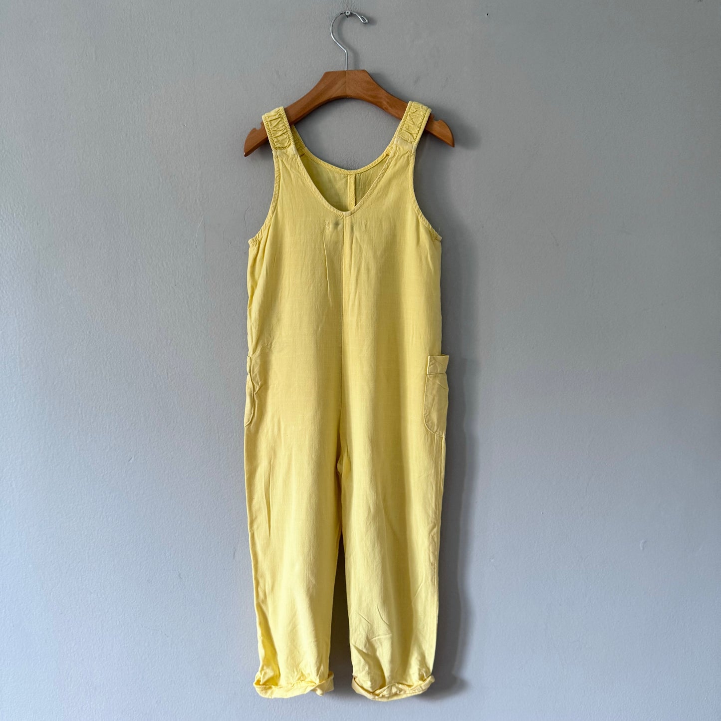 Zara / Yellow viscose overalls / 4-5Y