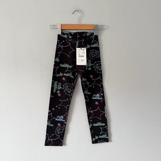 Zara / Black x cute edition leggings / 7Y - New with tag