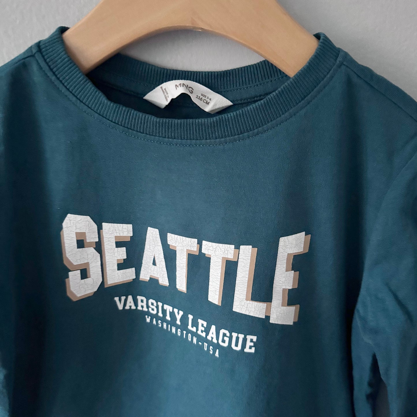 Mango / Green long sleeve top / 5-6Y