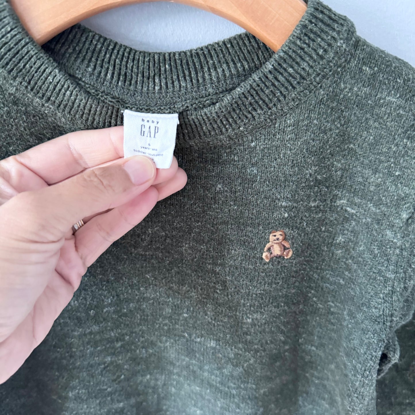Gap / Dark green cotton knit pullover / 5Y