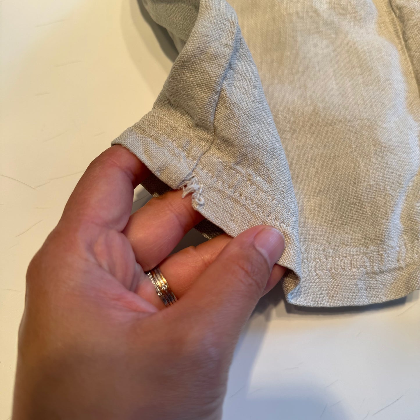 Handmade / Linen shorts - Light grey / 18M