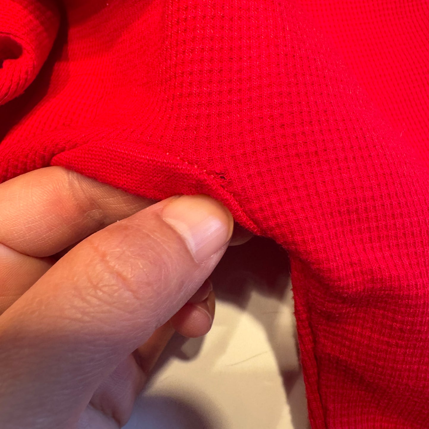 Arborist / Red waffle romper / 6-12M