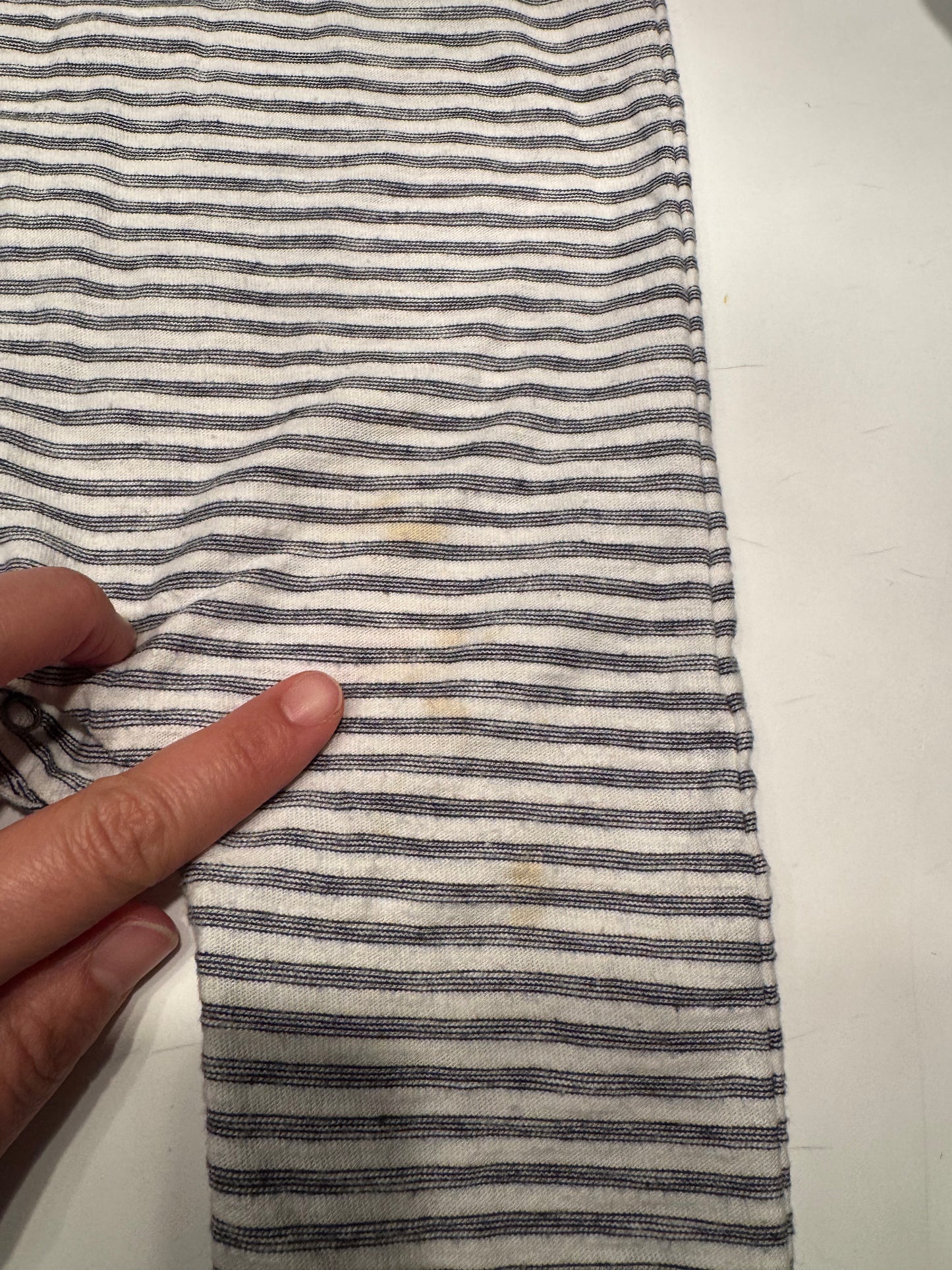 Miles the label / White x black stripe romper / 18M