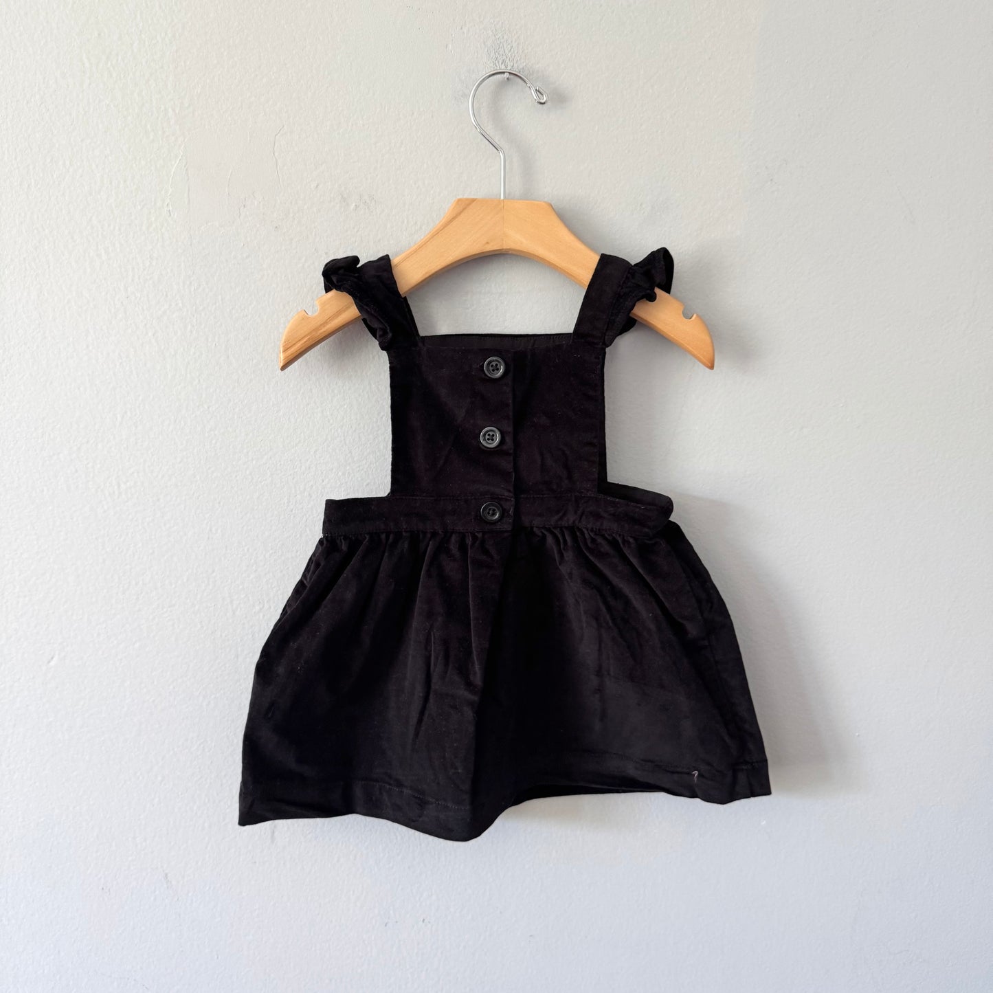 Gap / Ribbed stripe onesie x black velour dress set / 12-18M