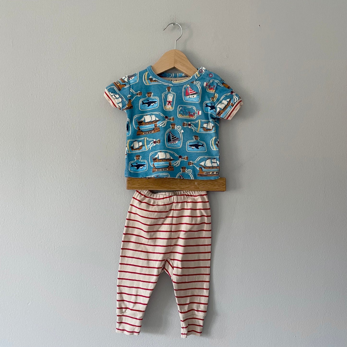 Hatley / Ocean pattern PJ set / 3-6M