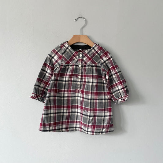 Muji / Checked flannel shirt dress / 18-24M