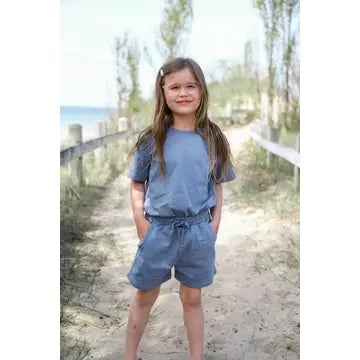 Bee & Magnolia / Organic Cotton Short Set - Clouded Indigo / 5 & 7Y