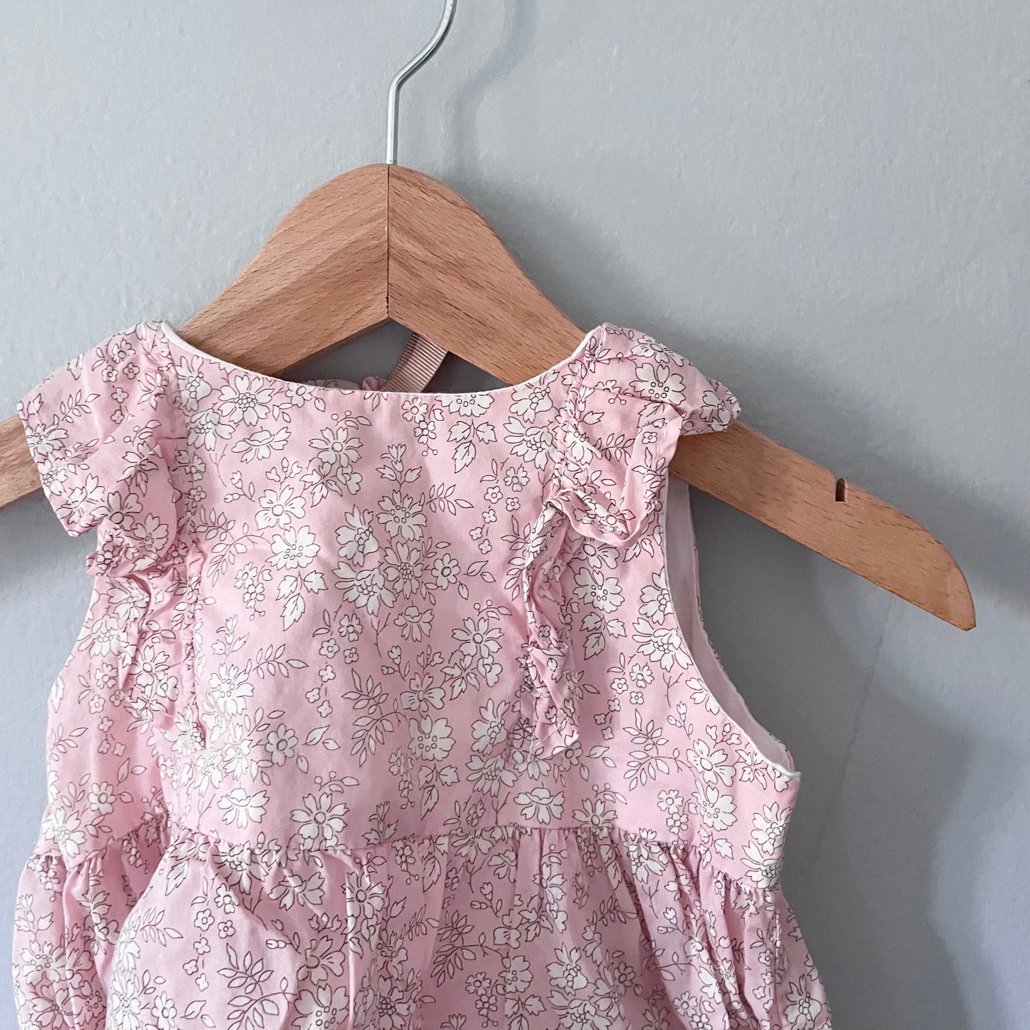 Amedama Factory / Pink liberty bubble onesie / 12M